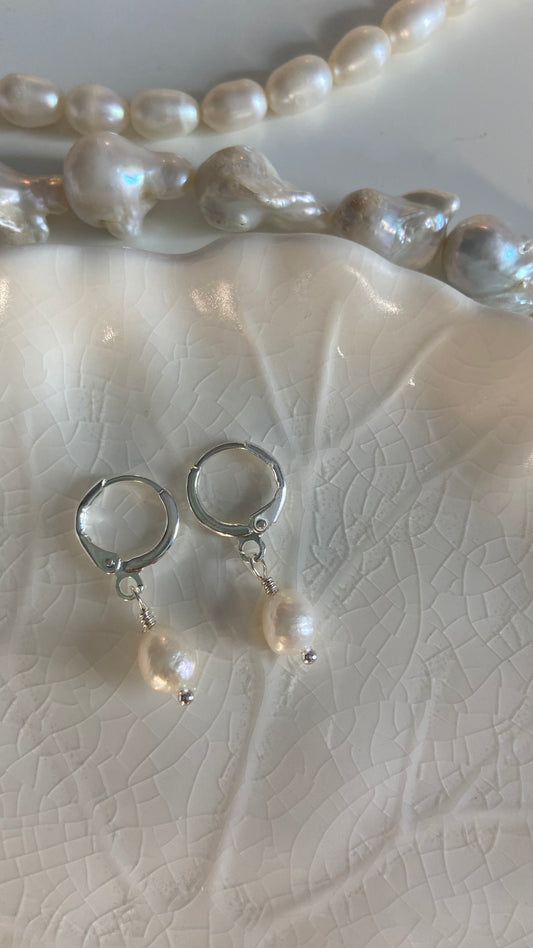 Pinch Me Pearl Hoops